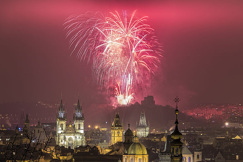 New Year's Fireworks over Prague