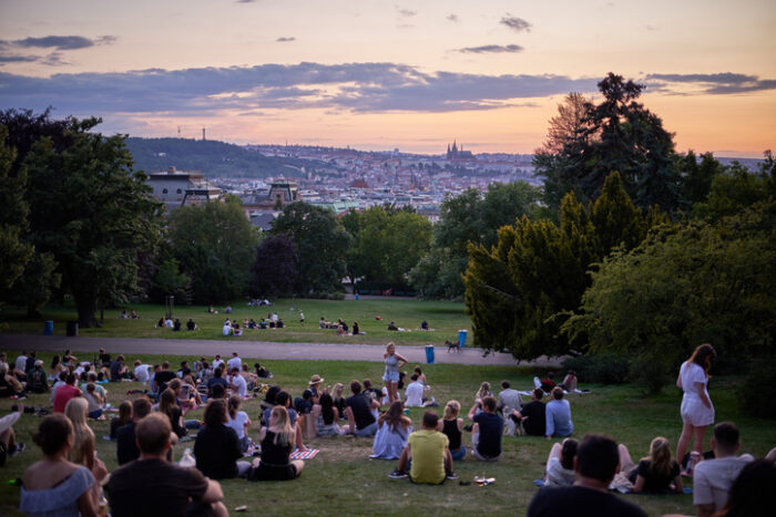 Riegrovy Sady prague sunset