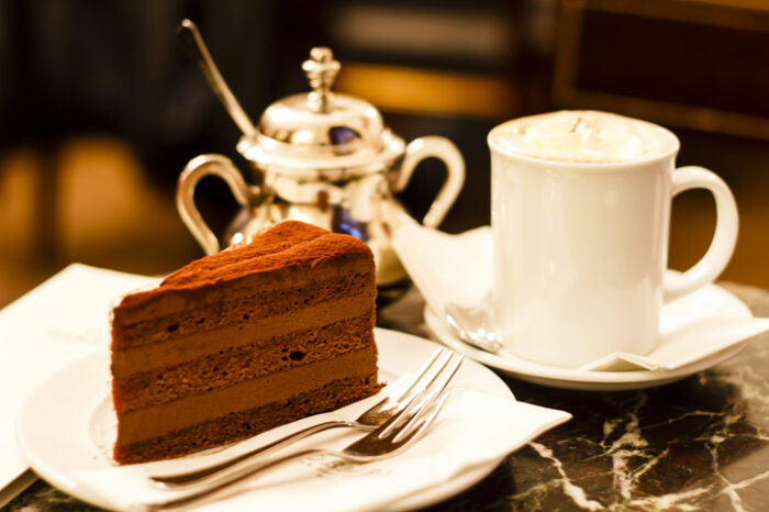 Cake and Coffee in Vienna Coffeehouse 